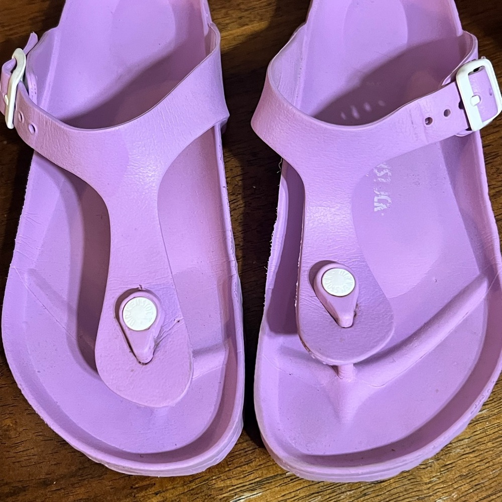 Birkenstock purple Sandals with White Buckles